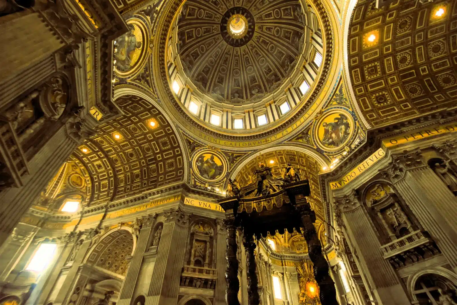 View of St. Peter's Basilica in Vatican City, showcasing the grandeur of the iconic church and its architectural beauty.