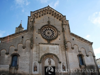 <h2>Matera Cathedral</h2> Matera Cathedral Cattedrale di Matera. Built in the Apulian Romanesque style dating from the 13th century. It is situated on the ridge that forms the highest point of the city and divides the two Sassi.