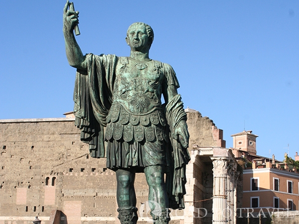 Statue of Emperor Nervae - Rome -View of the Forum Nerve in Rome.